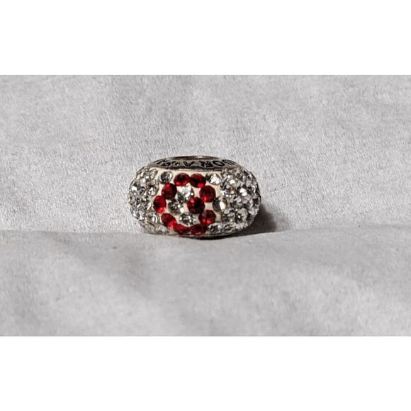 NEW PANDORA RHINESTONE WHITE W/ 3 RED HEARTS - JUST STUNNING!!!!! - Picture 1 of 3